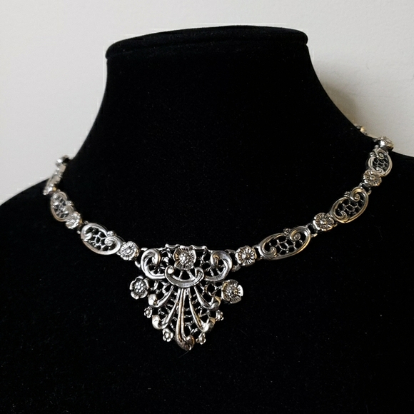 Vintage Mid Century Revival Filigree Ornate Choker - Picture 8 of 15